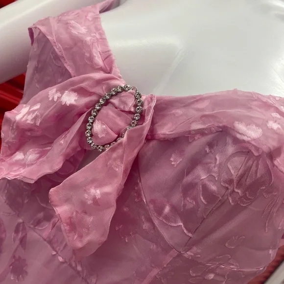 Pink Cosmo Asymmetrical Drapery Dress - Picture 10 of 15